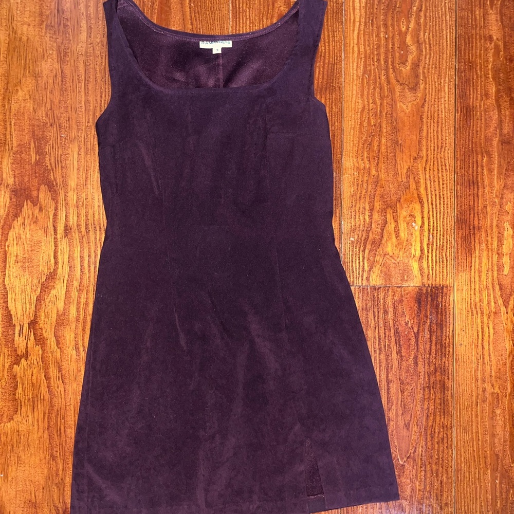 Purple Mini Dress - Faux Suede